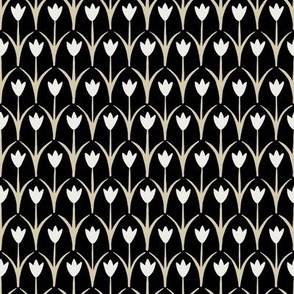 (S) Little forest flowers / tulips black white and beige