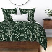 Brew Bliss: Abstract Coffee Bean Green Pattern-LARGE