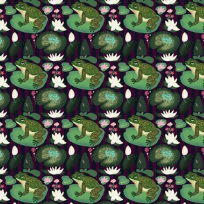 Forest doodle frog