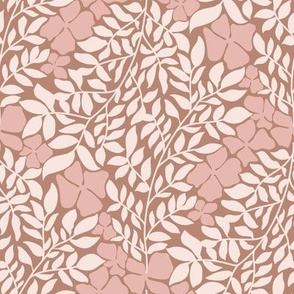 Monochrome Wild Leaves and Modern Florals in Baby Pink Tones