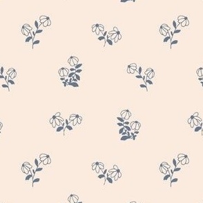 Blue daisies in cream background - Minimal blender pattern