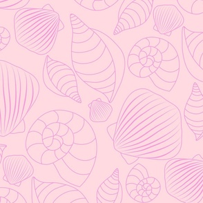 Seashells silhouettes pattern - Coastal Magic Collection - Coordinate print