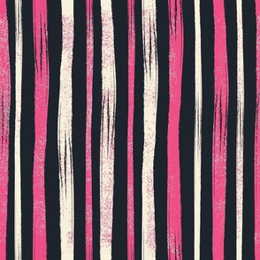 Pink and Ivory Hand-Drawn Stripes - Fashion Style - Pink Aesthetics