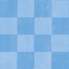 Distressed Checkerboard in Soft French Blue