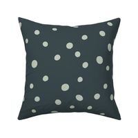 Large Polka Dots light green on dark blue