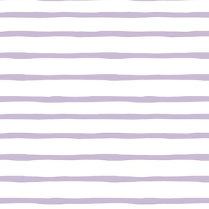 Organic Lavender Stripes: Horizontal Lavender Stripes on White Background