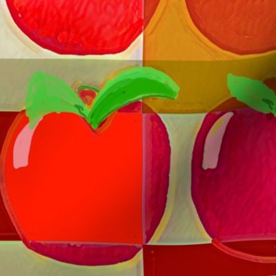 2*10* SHINY RED APPLES- FABRIC