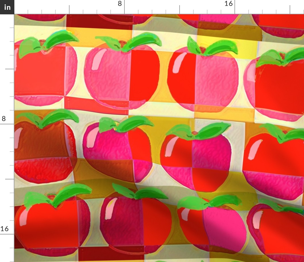 2*10* SHINY RED APPLES- FABRIC