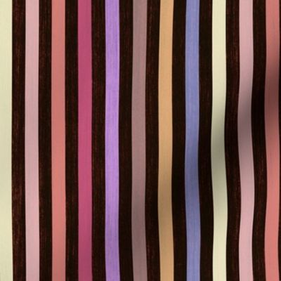 Narrow Stripe - Warm Multi-Coloured