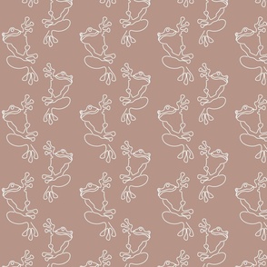 Tree Frogs (S) Cute Doodle Frog - Amphibians Animals - Duotone - Rose Gold and White
