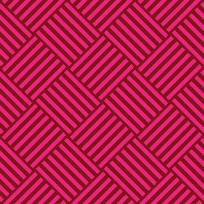 Modern  Geometric Stripe | Wine + Hot Pink