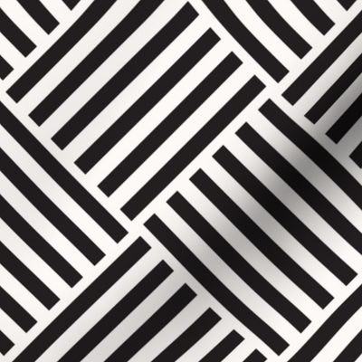 Modern  Geometric Stripe | Black + White