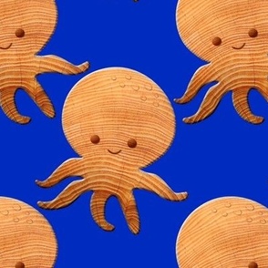 Baby Octopus Rustic Carved Wood Pattern