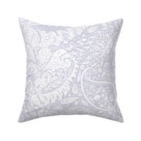 beautiful floral ornate paisley light pastel lavender and off-white- medium scale