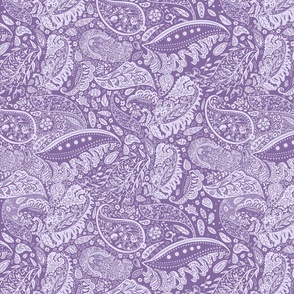 beautiful floral ornate paisley violet / purple / lavender - medium scale