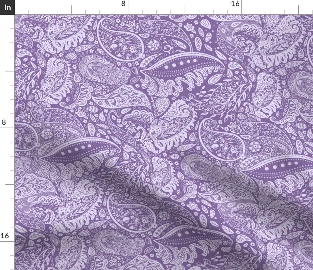 beautiful floral ornate paisley violet / purple / lavender - medium scale