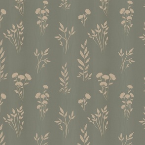 Minimalistic botanical pattern muted sage green