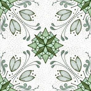 Star Floral Green