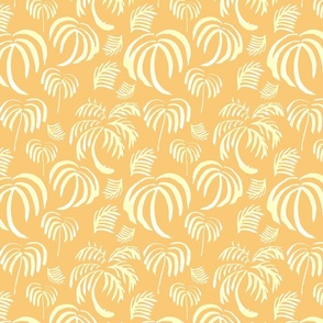 Palmtree pattern on sand yellow