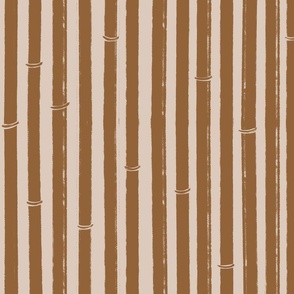Bamboo stripe pattern warm brown  terracotta tones
