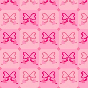 Girlcore Romantic Bows with Hearts in Pink