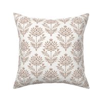 Indian block print beige on white 