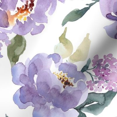 Jumbo / Purple Peony Florals