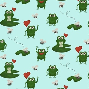 Cute frogs in love