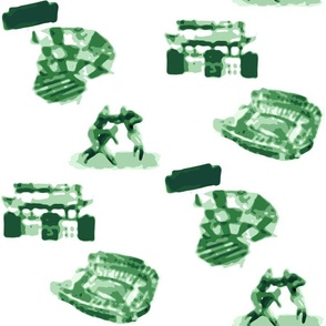  Touchdown Toile | Hunter Green and Light Green Football Sports  Watercolor Inspired