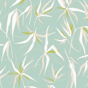 Delicate Neutral Floral on Mint