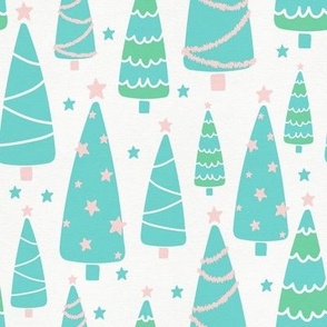 Pastel Christmas Tree Forest