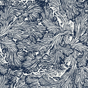 Abstract Paisley Flourish Navy