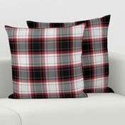 buffalo check black & white with red accent lines