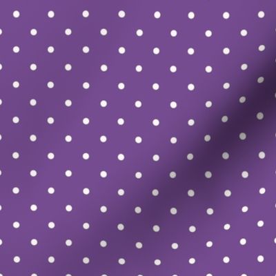 Mini Micro Pin Dots on Royal Lilac, Vintage Preppy Polka Dot Purple Violet