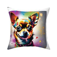 Chihuahua dog rainbow colors 18x18