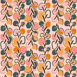 Retro Abstract Playful Leaf Vines Small