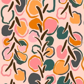 Retro Abstract Playful Leaf Vines Large