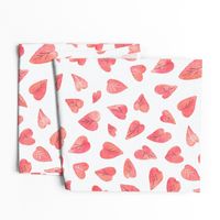 Whispers of Love - Romantic Red Heart Leaf Watercolor Pattern, Charming Botanical L