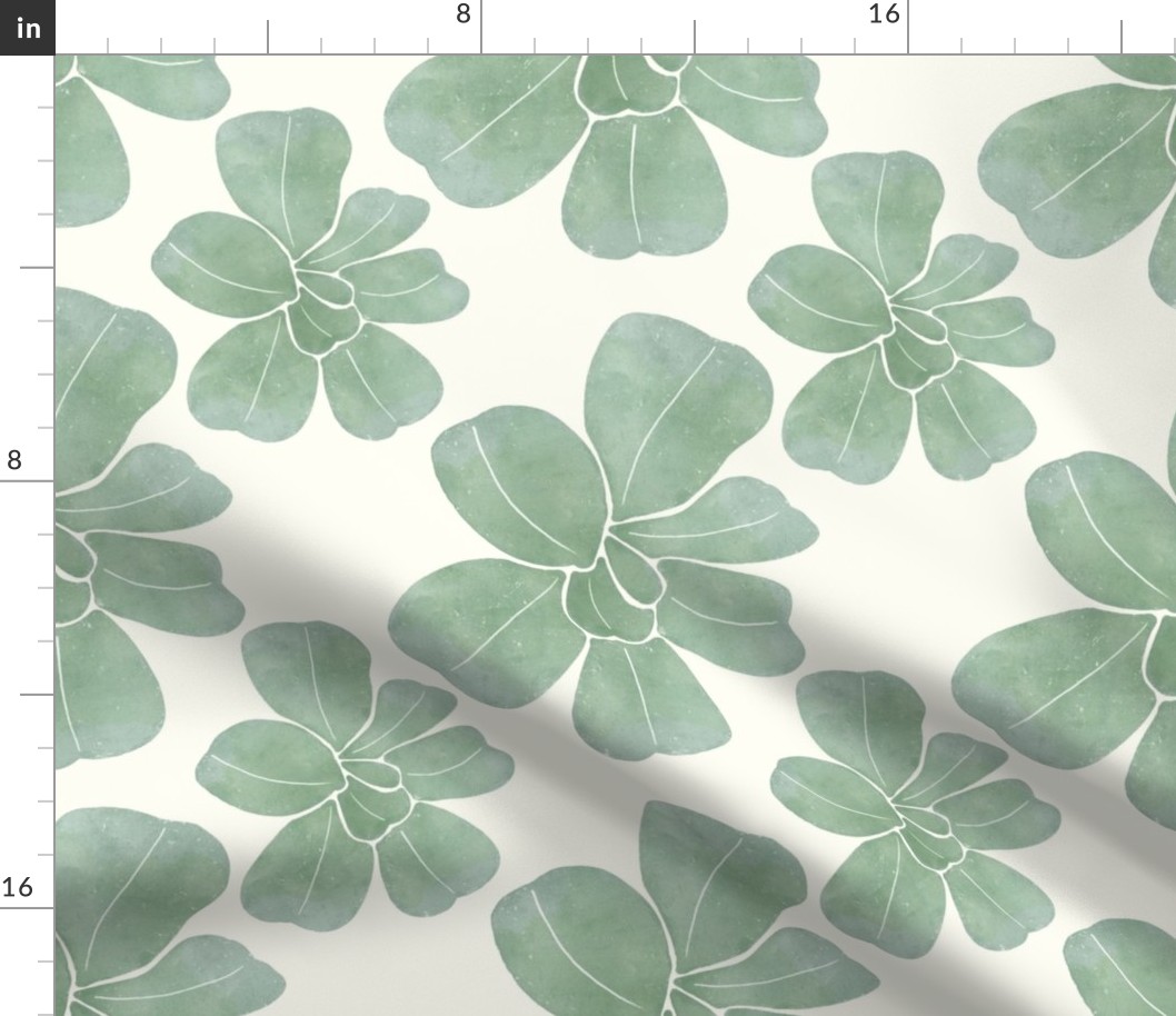 Dracaena Dream - Elegant Watercolor Plant Pattern, Soft Green Botanical Textile Design for Sophisticated Home Decor m