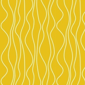 Warm minimalism Wavy White lines on yellow