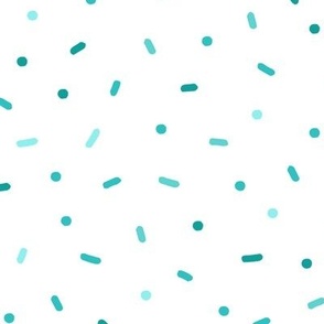 Aqua Confetti Party Sprinkles on White