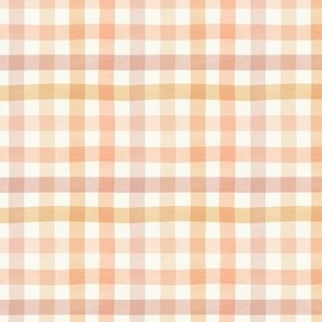 Mini Soft Pastel Check - Spring Easter Gingham in Warm Colors | Ochre Pink Gold