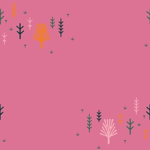 Funky Wilderness - Large super scattered trees on Pink!