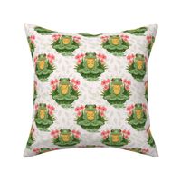 Frolicking Frogs & Florals - Whimsical Garden Pond Pattern for Cheerful Spaces