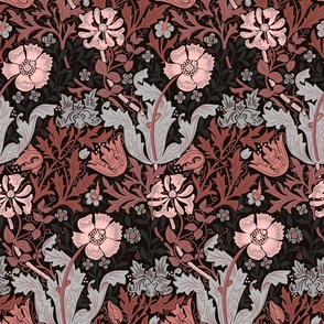  William Morris "Compton" 5 dusty pink on brown