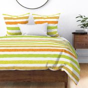 Atomic Citrus Stripes - organic wavy textured Mid Century Modern retro 1950s orange yellow lime