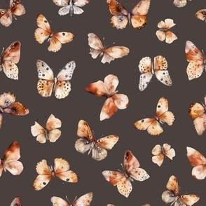 Boho Butterflies on Dark Brown
