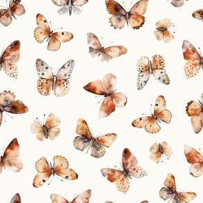 Boho Butterflies on Cream background