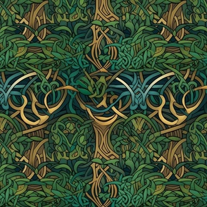 celtic art nouveau forest 