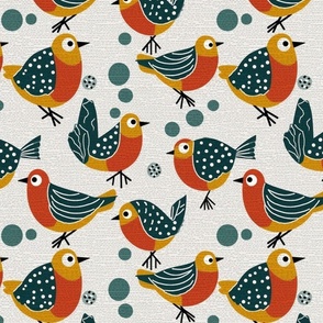 whimsical bohemian birds and polka dots